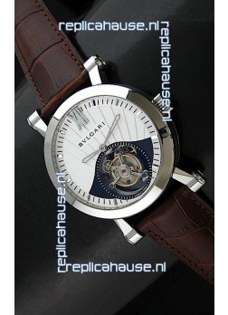 Bvlgari Sotirio Swiss Replica Tourbillon Watch in White Dial