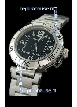 Cartier Pasha de Swiss Replica Watch in Black Dial