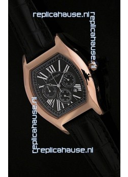 Cartier Tortue Japanese Replica Watch in Black Dial