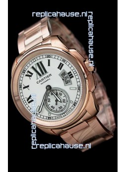 Calibre De Cartier Japanese Automatic Replica Watch in Rose Gold 