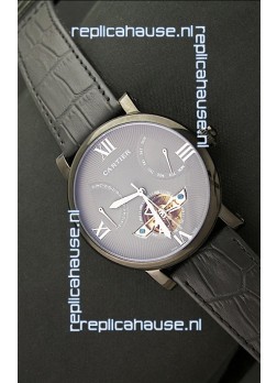 Cartier Calibre de Tourbillon PVD Swiss Watch in Grey Dial