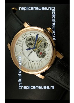 Rotonde De Cartier Cadran Love Japanese Replica Watch - Yellow Gold Case
