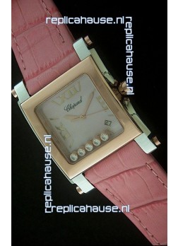 Chopard Happy Sport Swiss Replica Watch in Pink Strap