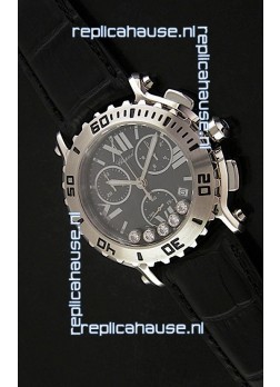 Chopard Happy Sport Swiss Replica Watch in Black Strap