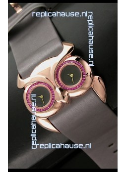 Chopard Animal World Ladies Owl Watch in Double Black Dial