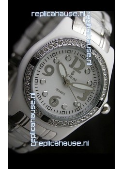 Corum Imitation Ceramics Japanese Replica Watch in White Dial