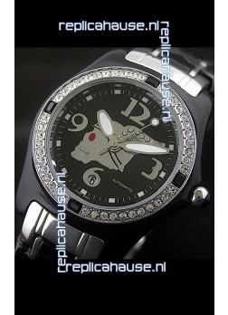 Corum Imitation Ceramics Japanese Replica Watch in Black Dial