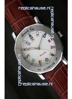 Corum Admiral's Cup Japanese Replica Watch in White Dial