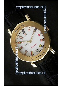 Corum Admiral's Cup Japanese Replica Watch in White Dial