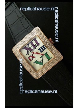 Franck Muller Geneve Infinity Japanese Gold Watch in Multi Color Roman Markers