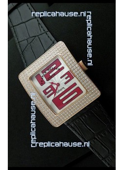 Franck Muller Geneve Infinity Japanese Gold Watch in Red Numeral Markers