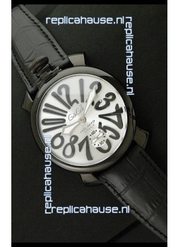Gaga Milano Italy Japanese Replica PVD Watch in Black Markers