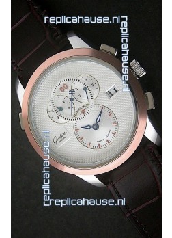 Glashuette ST. Steel Japanese Replica Watch in White Dial