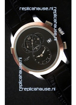 Glashuette ST. Steel Japanese Replica Watch in Black Dial