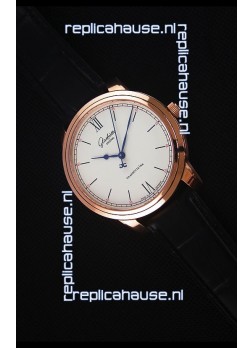 Glashuette Senator Excellence Cream Dial Rose Gold Case Swiss Watch