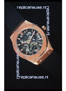 Hublot Classic Fusion Skeleton Rose Gold Case Japanese Movement