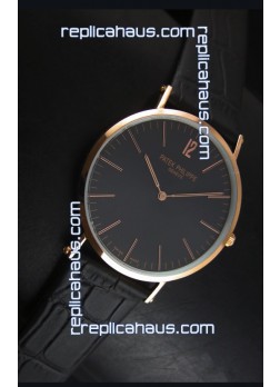 Patek Philippe Calatrava Ulta-Thin Swiss Quartz Watch Rose Gold Case