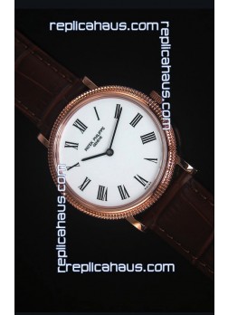 Patek Philippe 5120J Calatrava Mens Rose Gold Watch 1:1 Mirror Replica