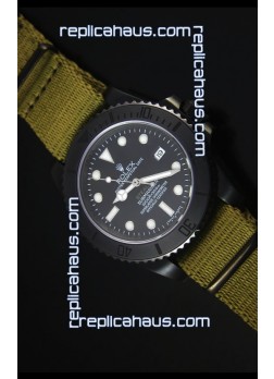 Rolex Submariner Stealth MK IV PVD Swiss Replica Watch White Hour Markers
