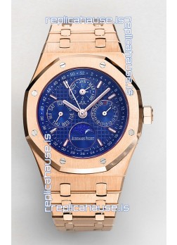 Audemars Piguet Royal Oak Perpetual Calendar Swiss Replica 904L Steel in Rose Gold Casing