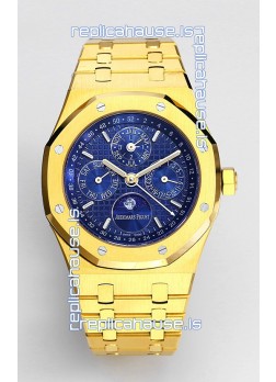 Audemars Piguet Royal Oak Perpetual Calendar Swiss Replica 904L Steel in Yellow Gold Casing