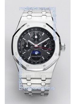 Audemars Piguet Royal Oak Perpetual Calendar Swiss Replica 904L Steel - Black Dial 
