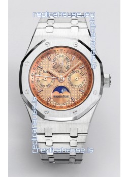 Audemars Piguet Royal Oak Perpetual Calendar Swiss Replica 904L Steel - Champange Dial
