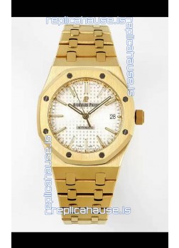 Audemars Piguet Royal Oak 37MM White Dial Yellow Gold Watch in 3120 Movement - 1:1 Mirror Replica
