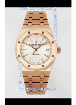 Audemars Piguet Royal Oak 37MM White Dial Rose Gold Watch in 3120 Movement - 1:1 Mirror Replica