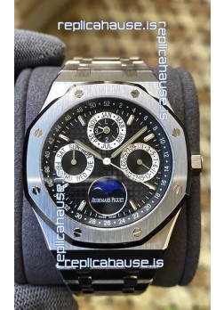 Audemars Piguet Royal Oak Perpetual Calendar Swiss Replica 904L Steel in Black Dial 