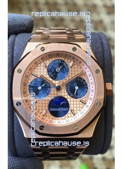 Audemars Piguet Royal Oak Perpetual Calendar Swiss Replica 904L Steel in Rose Gold Casing