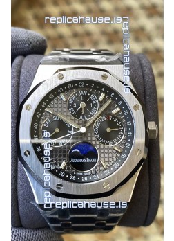 Audemars Piguet Royal Oak Perpetual Calendar Swiss Replica 904L Steel in Grey Dial 