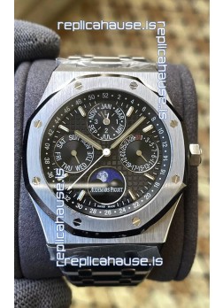 Audemars Piguet Royal Oak Perpetual Calendar Swiss Replica 904L Steel in Black Dial 