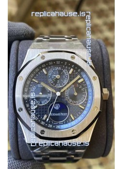 Audemars Piguet Royal Oak Perpetual Calendar Swiss Replica 904L Steel in Steel Blue Dial