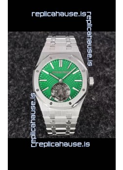 Audemars Piguet Royal Oak Flying Tourbillon 41mm Green Dial in 904L Casing - Green Tapisserie Dial