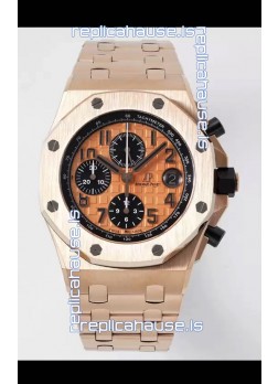 Audemars Piguet Royal Oak Offshore Champange Dial Chronograph 1:1 Mirror Replica Watch - Rose Gold 