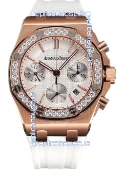 Audemars Piguet Royal Oak Offshore Rose Gold White Dial Chronograph 37MM - Swiss Replica Watch 