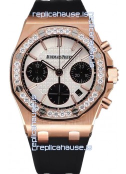 Audemars Piguet Royal Oak Offshore Rose Gold White Dial Chronograph 37MM - Swiss Replica Watch 