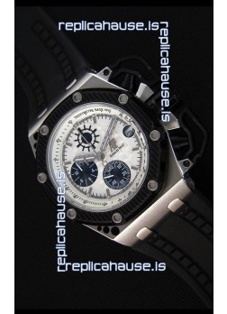 Audemars Piguet Royal Oak Survivor Chronograph Swiss Quartz Watch in White Dial