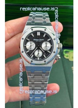 Audemars Piguet Royal Oak Chronograph Black Dial Steel Strap Swiss Replica Watch