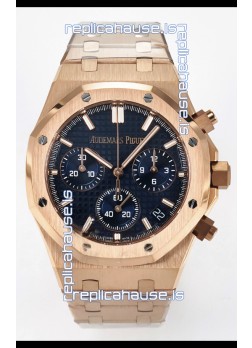 Audemars Piguet Royal Oak Super Clone - Black Dial Rose Gold Casing 41MM