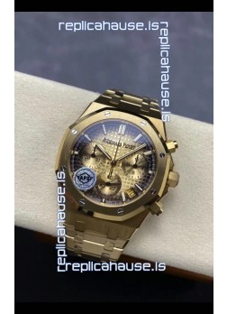 Audemars Piguet Royal Oak Super Clone - Rose Gold Casing Gold Dial in 41MM