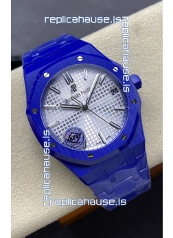 Audemars Piguet Royal Oak 15500 Blue Ceramic Casing Super Clone Replica Watch Steel Dial