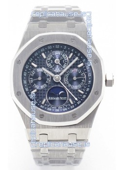 Audemars Piguet Royal Oak Perpetual Calendar Super Clone 904L Steel in Steel Blue Dial