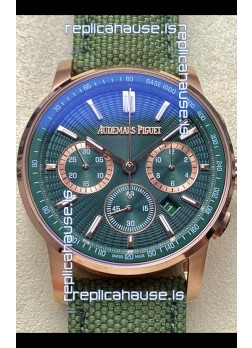 Audemars Piguet CODE 11.59 Chronograph Swiss Replica Watch in Rose Gold Casing Green Dial 