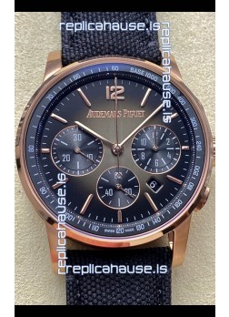 Audemars Piguet CODE 11.59 Chronograph Swiss Replica Watch in Rose Gold Casing Black Dial