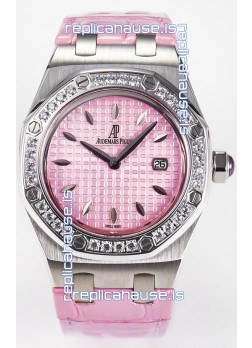 Audemars Piguet Royal Oak 33MM 904L Steel Quartz Pink Dial Swiss Replica Watch 