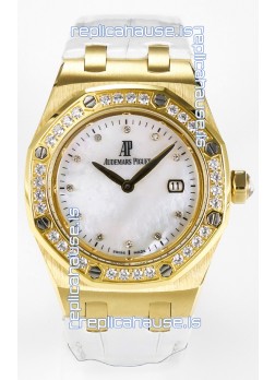 Audemars Piguet Royal Oak 33MM Rose Gold Quartz Rose Gold Pearl Dial Swiss Replica Watch