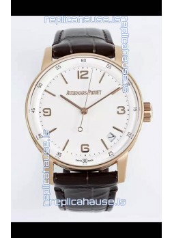 Audemars Piguet CODE 11.59 15210R Swiss Replica Watch in Rose Gold White Dial 41MM