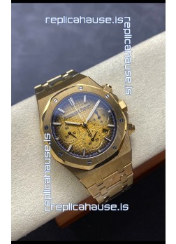 Audemars Piguet Royal Oak 50th Anniversary Super Clone - Rose Gold Casing Gold Dial in 41MM